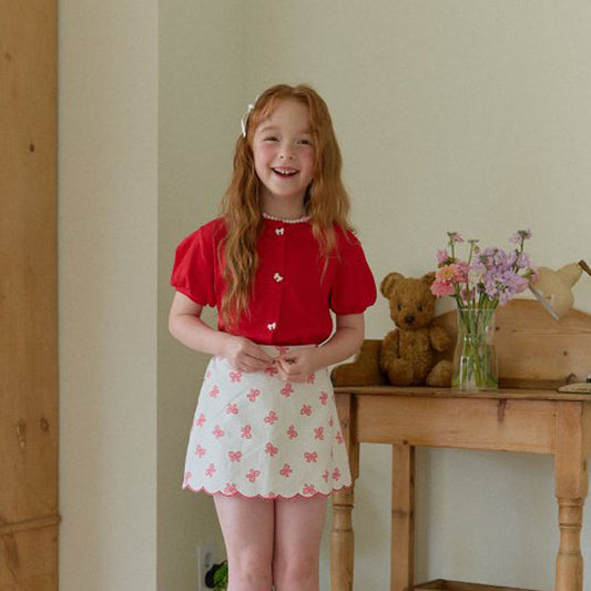 Berry Berry Minky Skirt (Pants O) <Pink/White>*5~15*
