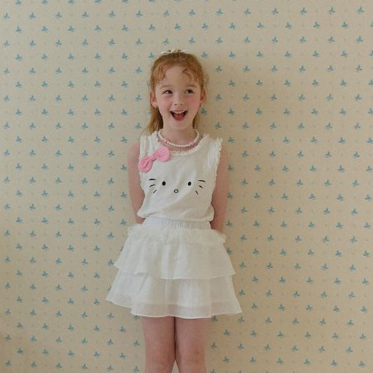 Berry Berry Ribbon Kitty Tee <Pink/White> *5~15*