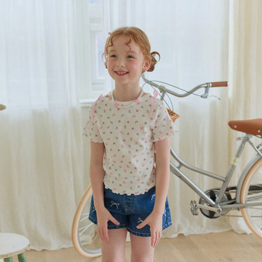 Berry Berry Rosevely Tee <Pink/White> *5~15*