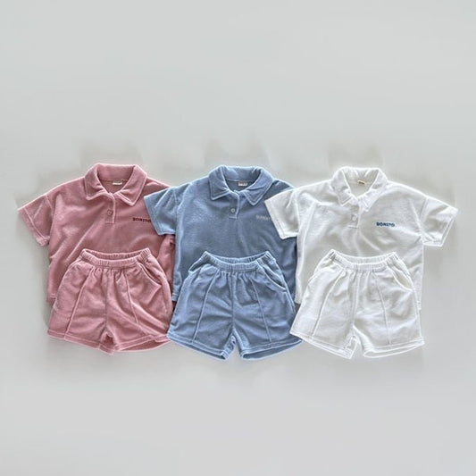 Bonito Collar Terry Set <Ivory/Pink/Blue> *12M(6~12개월)~JM(135~140cm)*