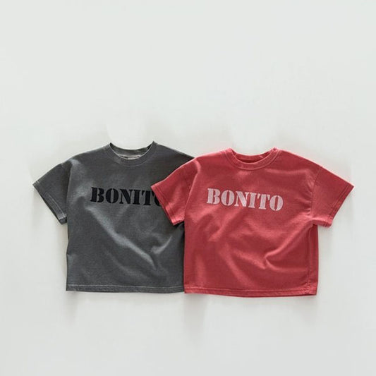 Bonito Pigment Tee <Red/Charcoal> *12M ~JM(135~140cm)