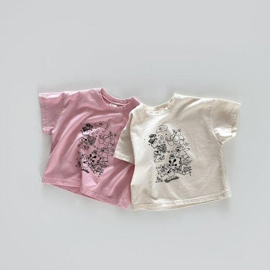 Bonito  Drawing Tee <Cream/Pink> *12M ~JM(135~140cm)*