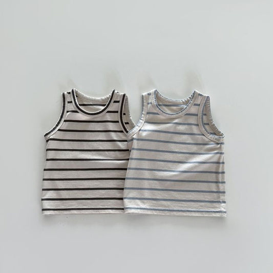 Bonito Stripe Sleeveless <Charcoal/Sky> *12M ~JM(135~140cm)*