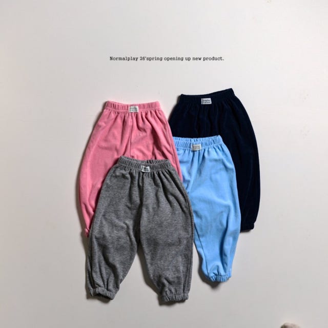 Normal Play Double-Ply Terry Jogger Pants <Melange / Pink /Light Blue / Navy> Sizes: 12M ~ JM