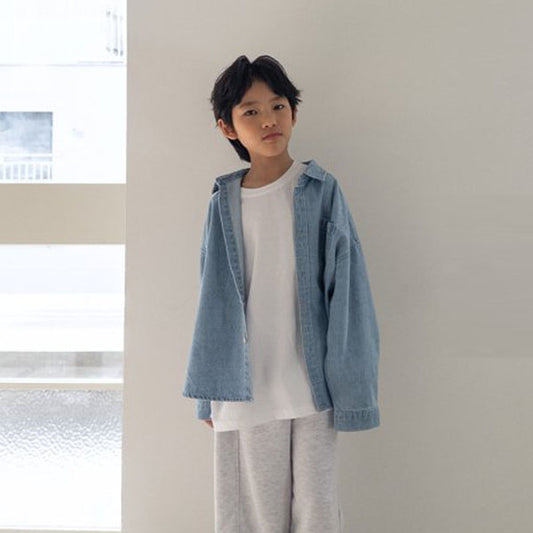 Oahu Lee denim shirt <Light blue denim / Dark blue denim> *XS–JXL*