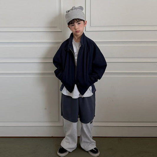 Ellymoly Mix Block Pants <White Melange/Blue> *5–19* (Copy)