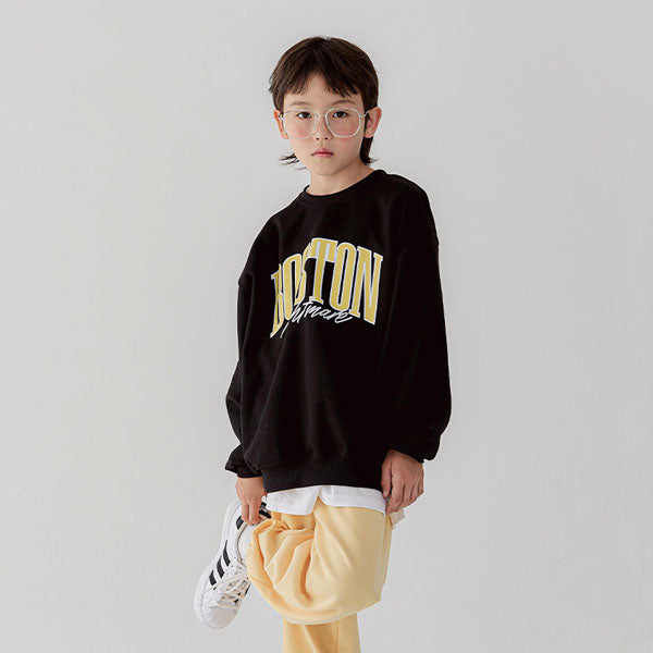 White Sketchbook Boston Sweatshirt <White Melange/Black> *5~17*