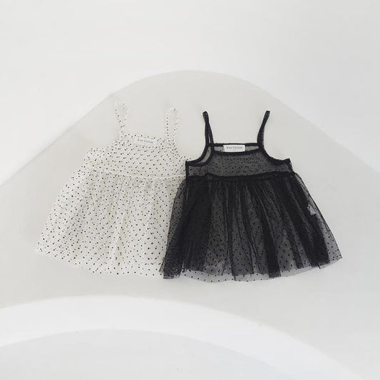 Z'an Clover Mesh Dot One-Piece <Black / Ivory> *3~19*