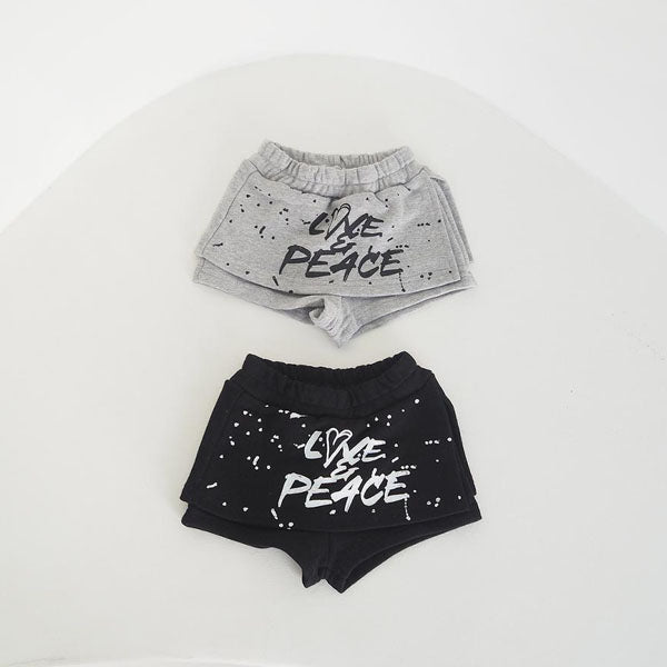 Z'an Clover Love Peace Wrap Pants <Melange / Black> *3~19*