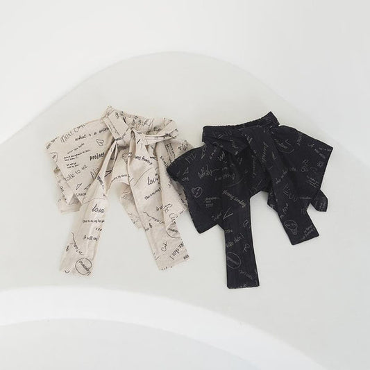 Z'an Clover Lettering Shirt Skirt (with Inner Shorts) <Beige / Black> *3~19*
