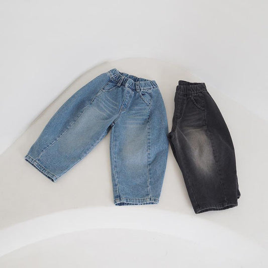 Z'an Clover D-Line Denim Pants <Mid Blue / Washed Black> *3~19*