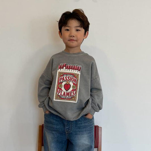 Eyescream Flames Sweater (Khaki/Grey) *S~JL*