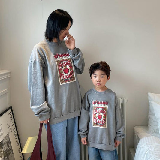 Eyescream Flame Sweater (mom) <Khaki/Grey> *Free*