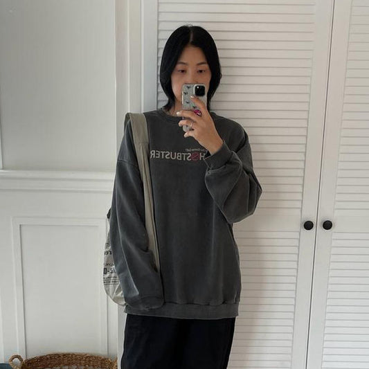Eyescream Ghost Sweater (mom) <Charcoal/Mustard> *Free*