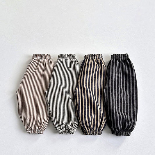 Vivid-I Stripe baggy pants (Dark beige / Black / Blue / Grey) XS~JM