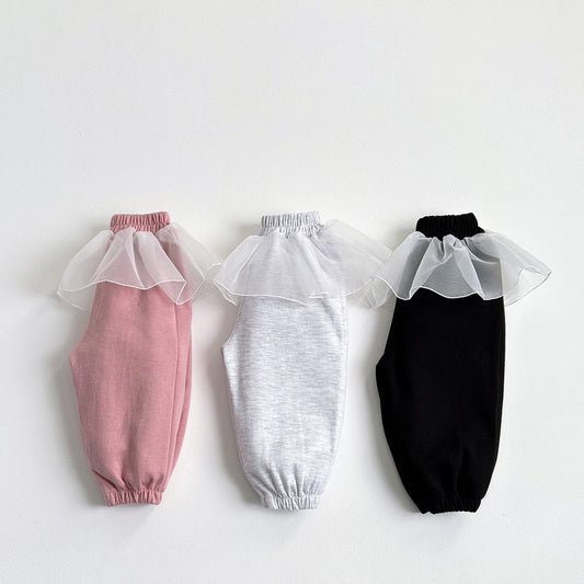 Vivid-I Chiffon baggy pants (Black / Pink / Light melange) XS~JM