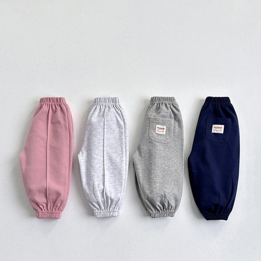 Vivid-I Label pintuck jogger (Light melange / Melange / Pink / Navy) XS~JM