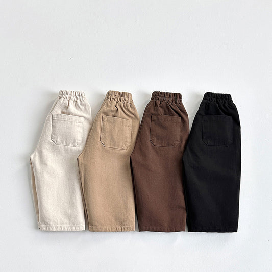 Vivid-I Basic cotton pants (Black / Cream / Beige / Brown) XS~JM
