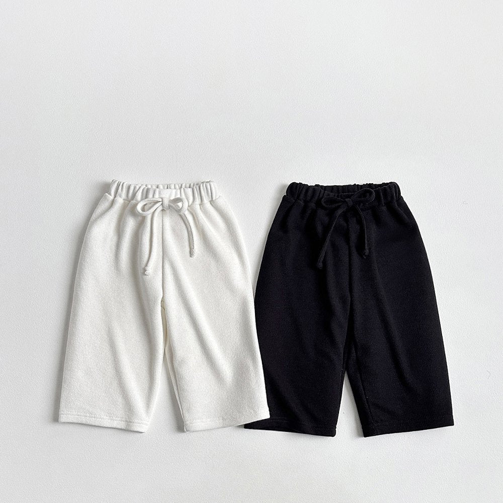 Vivid-I Knit wide pants (Black / Ivory) XS~JM