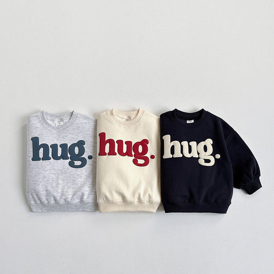 Vivid-I Hug 3D Sweatshirt <Navy / Cream / Light Melange Gray> XS~JM