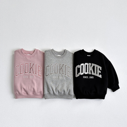 Vivid-I Cookie Foil Sweatshirt <Melange Gray / Pink / Black> XS~JM