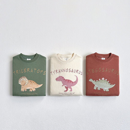 Vivid-I Autumn Jurassic Sweatshirt <Cream / Khaki / Brick> XS~JM