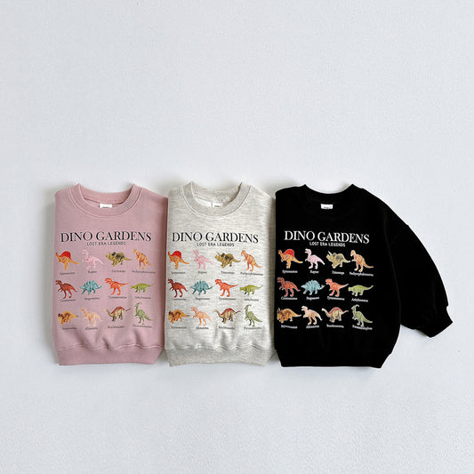 Vivid-I Mini Dino Sweatshirt <Black / Oatmeal / Pink> XS~JM