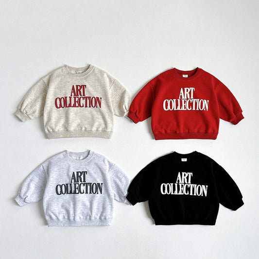 Vivid-I Art 3D Sweatshirt <Black / Wine / Oatmeal / Light Melange Gray> XS~JM