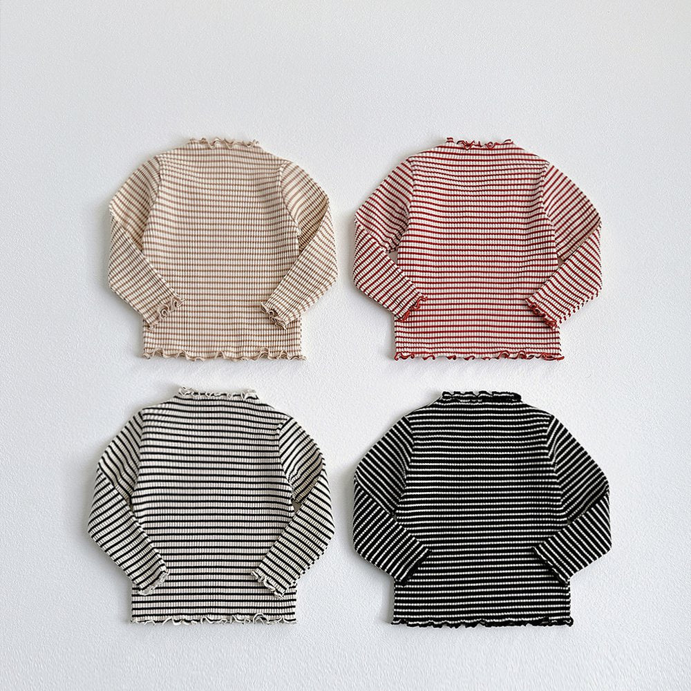 Vivid-I Striped Ribbed Nallarity <Cream with Black Stripes / Beige / Red / Black with Cream Stripes> XS~JM