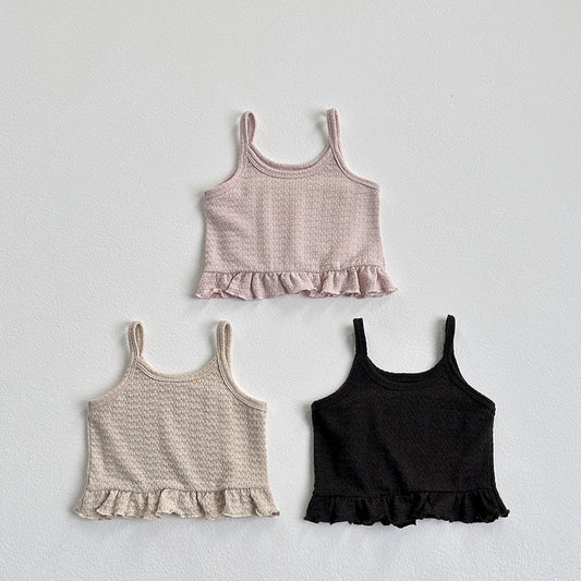 Vivid-I Knit Frill Bustier <Light Beige/Pink/Black> XS~JM