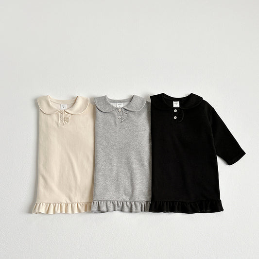 Vivd-I Single Layer Frill Dress <Cream/Black/Melange> XS~JM