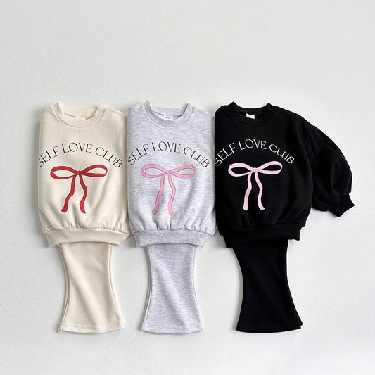 Vivid-I Autumn Ribbon Long Sleeve Set <Black/White Melange/Cream> XS~JM (Copy)