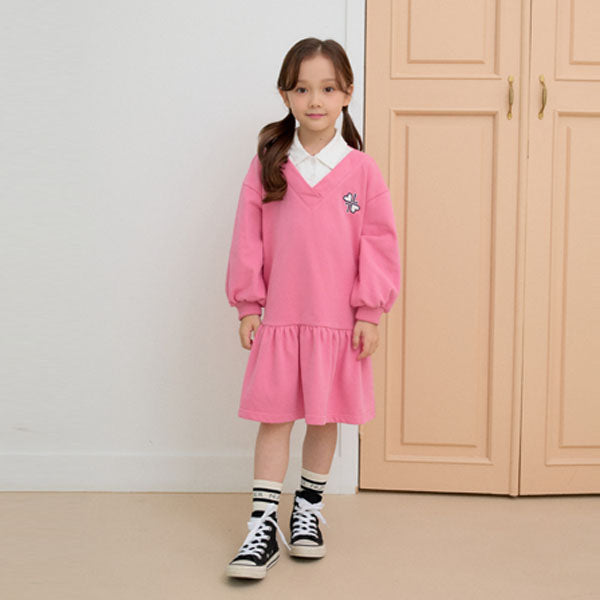 Ccomma.J Campus Dress <Navy/Pink> *S~2XL*