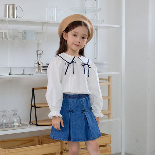 Ccomma.J Marie Blouse <White/Navy> *S~2XL*