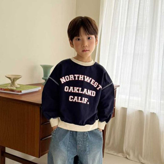 Heydo Overlock Sweatshirt <Navy/Oatmeal> *S~JL*