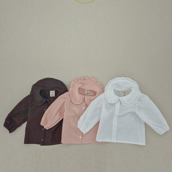 Soybean Frill Blouse <Pink/Black/Ivory> *XS~JM*