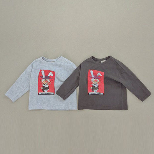 Soybean Rabbit Tee <Charcoal/White Melange> *XS~JM*