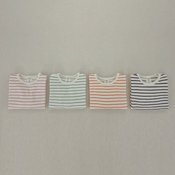 Soybean Stripe Sweatshirt <Black/khaki/Indi Pink/Light Brown> *XS~JL*