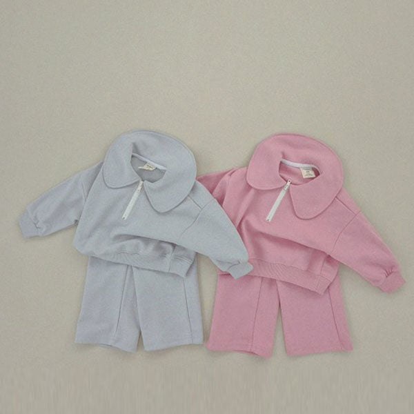 Soybean Zipper Collar Set <Pink/Gray> *XS~JM*