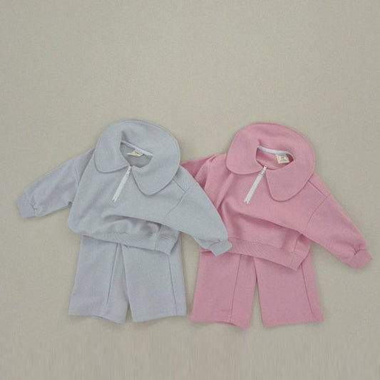 Soybean Zipper Collar Set <Pink/Gray> *XS~JM*