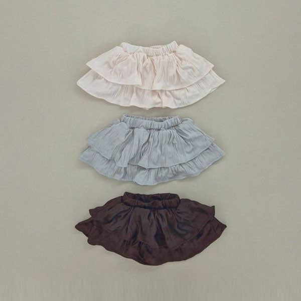 Soybean Fall 2 Tiered Cancan Skirt <Gray/Black/Cream> *XS~JM*