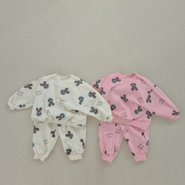 Soybean Black Rabbit Set <Cream/Pink> *XS~XL*