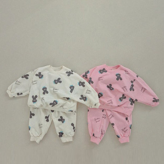 Soybean Black Rabbit Set <Cream/Pink> *XS~XL*