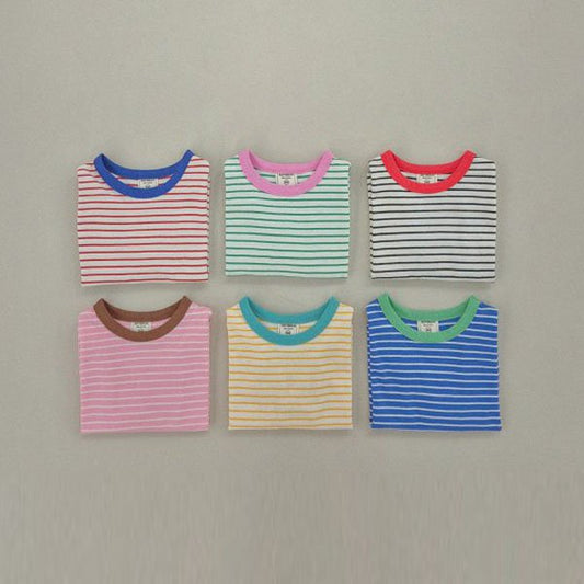 Soybean Captain Stripe Tee <Ivory Black/Ivory Red/Ivory Green/Ivory Yellow/Pink Ivory/Blue Ivory> *XS~JL*