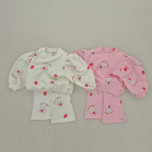 Soybean Rabbit Flare Set <Cream/Pink> *XS~XL*