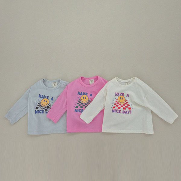 Soybean Smile Long Sleeve <Cream/Gray/Pink> *XS~JM*