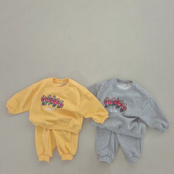 Soybean Beaver Crew Set <Melange/Butter Yellow> *XS~JM*