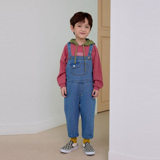 Ccomma.J Pocket Denim Overalls <Mid> *S~2XL*