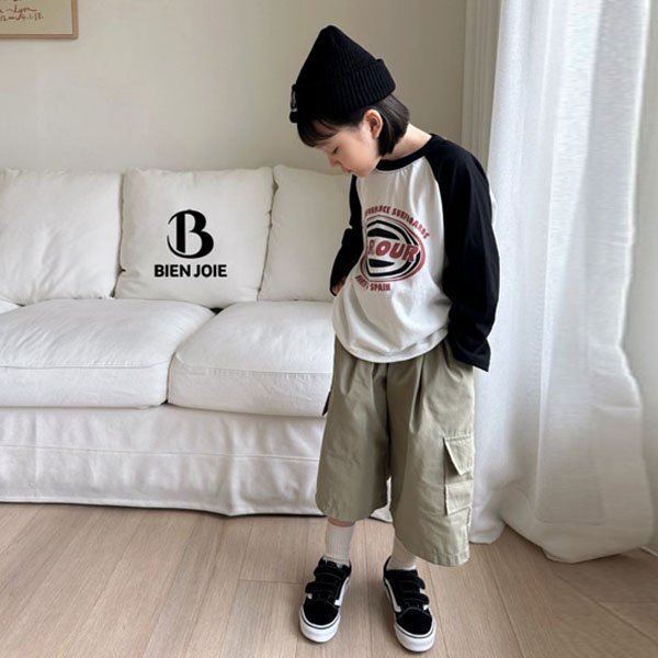 BienJoie Beet Cargo Pants <Khaki/Black> *S~5XL*